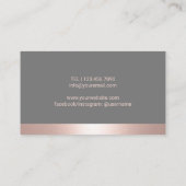 Yoga Instructor Rose Gold Warrior Pose Logo Visitenkarte (Rückseite)