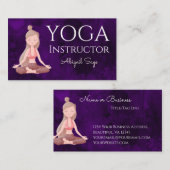 Yoga Instructor Schönes Lila MeditationsGirl Visitenkarte (Vorne/Hinten)