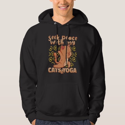 Yoga Instructor Seek Peace with my Cats and Yoga M Hoodie (Vorderseite)