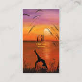Yoga Instructor Silhouette Pose Sunset Visitenkarte (Vorderseite)