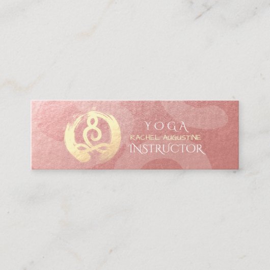 Yoga Instructor Silver Gold Meditation Pose ZEN OM Mini Visitenkarte (Vorderseite)