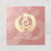 Yoga Instructor Silver Gold Meditation Pose ZEN OM Quadratische Visitenkarte (Vorderseite)