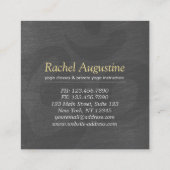 Yoga Instructor Silver Gold Meditation Pose ZEN OM Quadratische Visitenkarte (Rückseite)