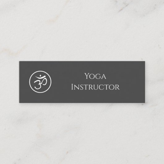 Yoga Instructor Simple Om Symbol QR Code Grau Mini Visitenkarte (Vorderseite)