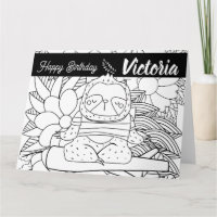 Yoga Instructor Sloth Birthday Floral Coloring