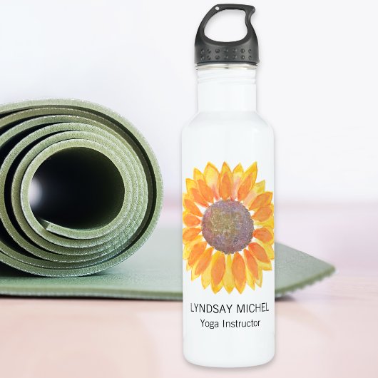Yoga Instructor Sonnenblume Personalisiert Edelstahlflasche