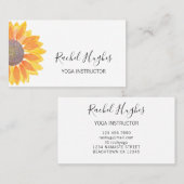 Yoga Instructor Sonnenblume Visitenkarte (Vorne/Hinten)