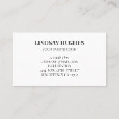 Yoga Instructor Sonnenblume Visitenkarte (Rückseite)