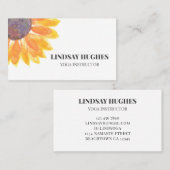 Yoga Instructor Sonnenblume Visitenkarte (Vorne/Hinten)