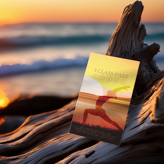 Yoga Instructor Sonnenuntergang Halbmond Pose 5 Cl Treuekarte