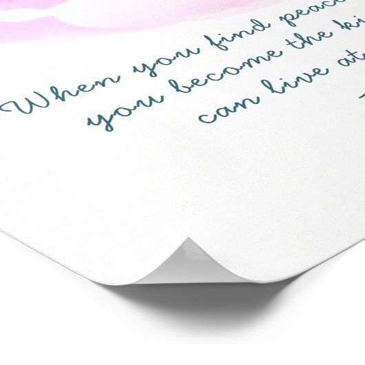 Yoga Instructor Studio Meditation Easy Pose Quotes Poster (Ecke)