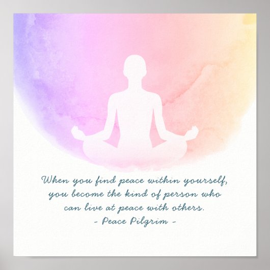 Yoga Instructor Studio Meditation Easy Pose Quotes Poster (Vorne)