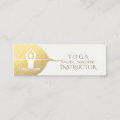 Yoga Instructor Studio Meditation Pose Bodhi Leaf Mini Visitenkarte (Vorderseite)