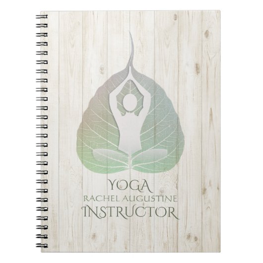 Yoga Instructor Studio Meditation Pose Bodhi Leaf Notizblock (Vorderseite)