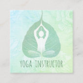 Yoga Instructor Studio Meditation Pose Bodhi Leaf Quadratische Visitenkarte (Vorderseite)