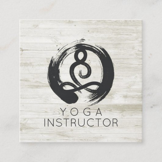 Yoga Instructor Studio Meditation Pose Bodhi Leaf Quadratische Visitenkarte (Vorderseite)