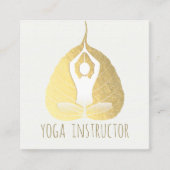 Yoga Instructor Studio Meditation Pose Bodhi Leaf Quadratische Visitenkarte (Vorderseite)