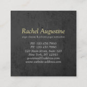 Yoga Instructor Studio Meditation Pose Bodhi Leaf Quadratische Visitenkarte (Rückseite)