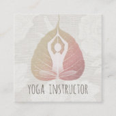 Yoga Instructor Studio Meditation Pose Bodhi Leaf Quadratische Visitenkarte (Vorderseite)