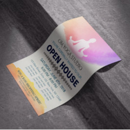 Yoga Instructor Studio Meditation Pose Open House Flyer