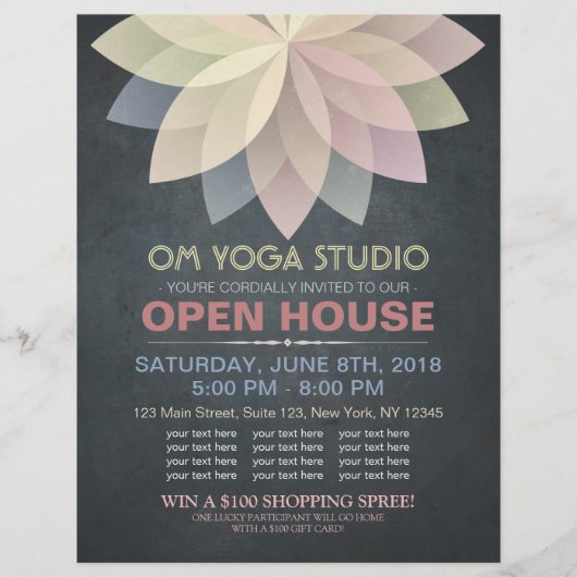YOGA Instructor Studio Open House Lotus Mandala Flyer (Vorne)