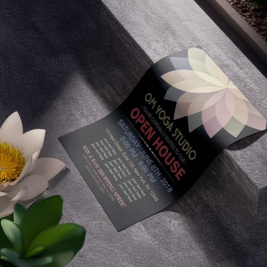 YOGA Instructor Studio Open House Lotus Mandala Flyer