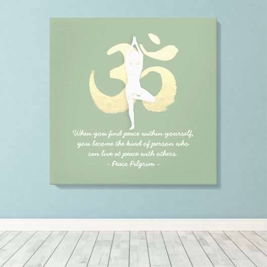 Yoga Instructor Studio Quotes Tree Pose OM Symbol Leinwanddruck (Insitu (Holzboden))