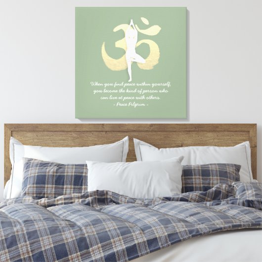 Yoga Instructor Studio Quotes Tree Pose OM Symbol Leinwanddruck (Insitu (Schlafzimmer))