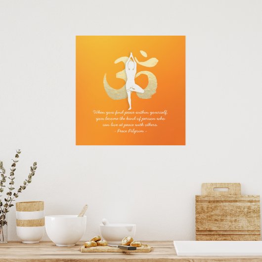Yoga Instructor Studio Quotes Tree Pose OM Symbol Poster (Küche)