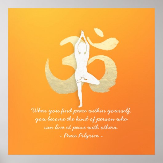 Yoga Instructor Studio Quotes Tree Pose OM Symbol Poster (Vorne)