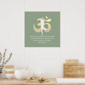 Yoga Instructor Studio Quotes Tree Pose OM Symbol Poster (Küche)
