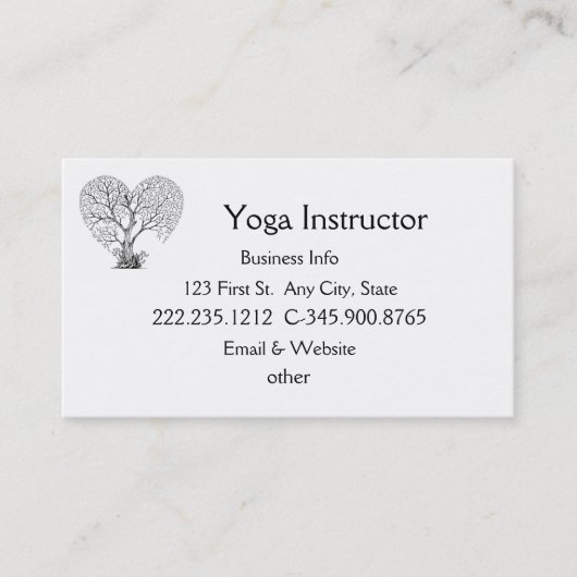 Yoga Instructor Studio Tree Visitenkarte (Vorderseite)