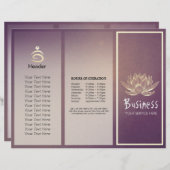 Yoga Instructor Studio Tri-Fold Broschüre Lotus (Vorne/Hinten)