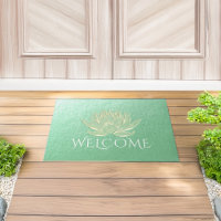 YOGA Instructor Studio Welcome Green Gold Lotus
