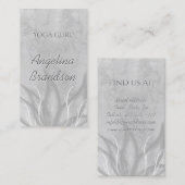 Yoga Instructor Stylized Lotus Blume Gray Card Visitenkarte (Vorne/Hinten)