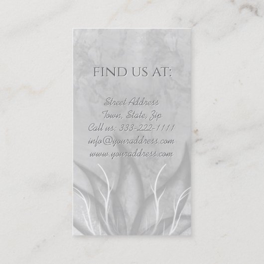 Yoga Instructor Stylized Lotus Blume Gray Card Visitenkarte (Rückseite)