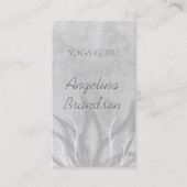 Yoga Instructor Stylized Lotus Blume Gray Card Visitenkarte (Vorderseite)