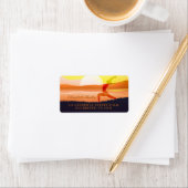 Yoga Instructor Sun Salutation Crescent Moon Pose Adressaufkleber (Insitu)