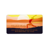 Yoga Instructor Sun Salutation Crescent Moon Pose Adressaufkleber (Vorne)