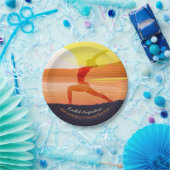 Yoga Instructor Sun Salutation Crescent Moon Pose Pappteller (Party)