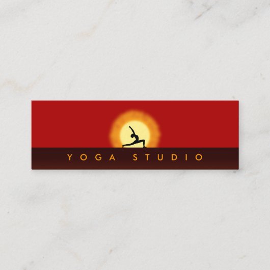 Yoga Instructor Sunrise Pose Skinny Business Cards Mini Visitenkarte (Vorderseite)