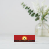 Yoga Instructor Sunrise Pose Skinny Business Cards Mini Visitenkarte (Stehend Vorderseite)