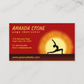 Yoga Instructor Sunrise Pose Standard Biz Cards Visitenkarte (Rückseite)