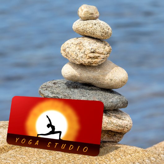 Yoga Instructor Sunrise Pose Standard Biz Cards Visitenkarte