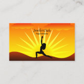 Yoga Instructor Sunset Yoga Pose Silhouette Visitenkarte (Vorderseite)