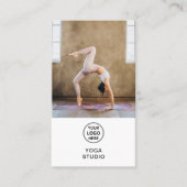 Yoga Instructor Teacher Custom Logo Photo White Visitenkarte (Vorderseite)