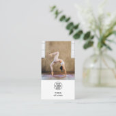 Yoga Instructor Teacher Logo Photo QR White Visitenkarte (Stehend Vorderseite)