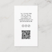 Yoga Instructor Teacher Logo Photo QR White Visitenkarte (Rückseite)