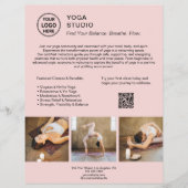 Yoga Instructor Teacher Pink Promotionbusiness Flyer (Vorne)