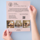Yoga Instructor Teacher Pink Promotionbusiness Flyer (Hand)